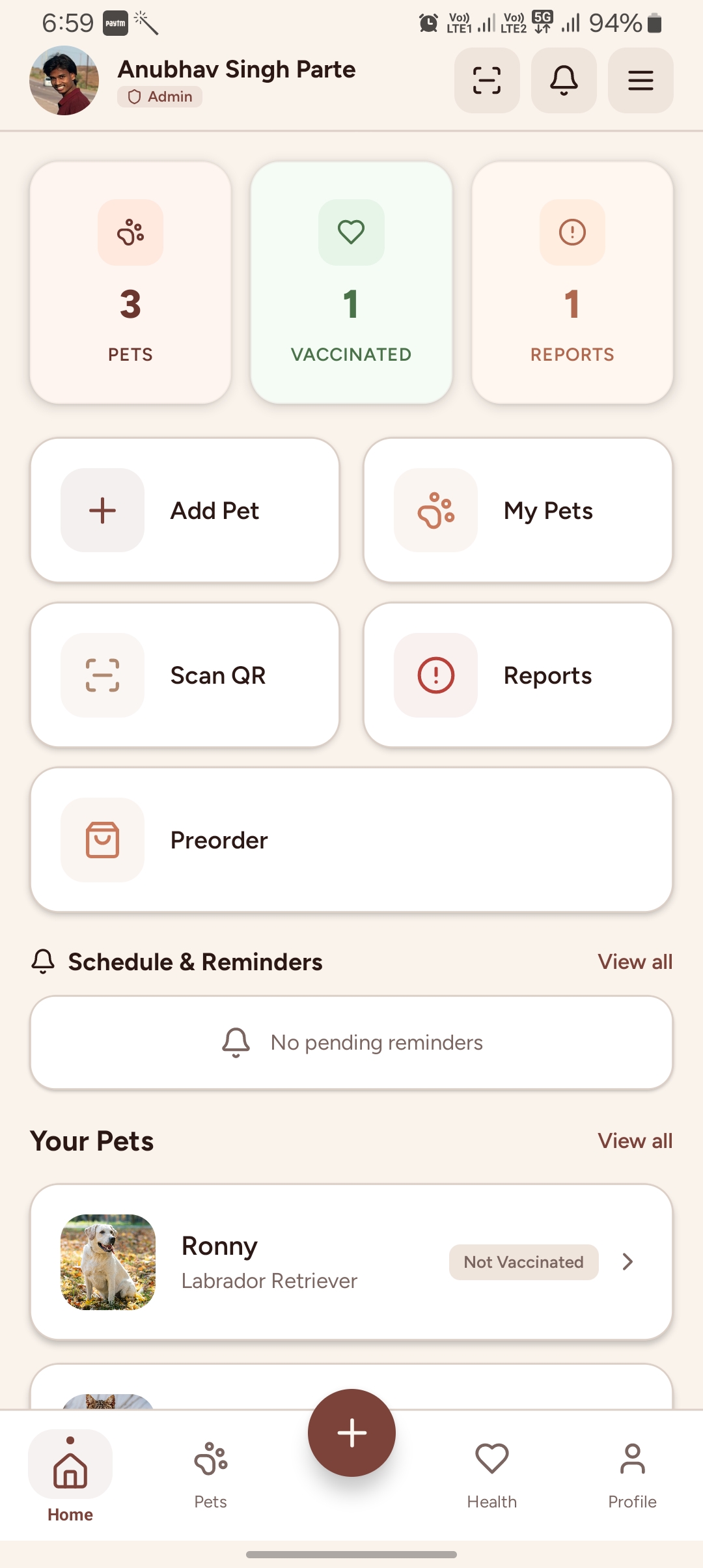 Home Dashboard